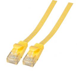 RJ45 Flachpatchkabel U/UTP, Cat.6A, 0,25m, gelb