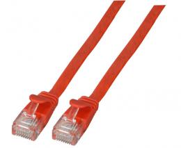 RJ45 Flachpatchkabel U/UTP, Cat.6A, 0,25m, rot