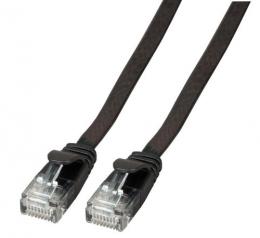 RJ45 Flachpatchkabel U/UTP, Cat.6A, 0,25m, schwarz