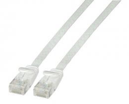 RJ45 Flachpatchkabel U/UTP, Cat.6A, 0,5m, wei