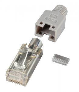 RJ45-Hirose Stecker TM11 grau, 10 Stck, 3 Elemente, Cat.5e