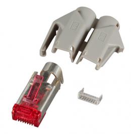 RJ45-Hirose Stecker TM21 grau, 10 Stck, 3 Elemente, Cat. 6