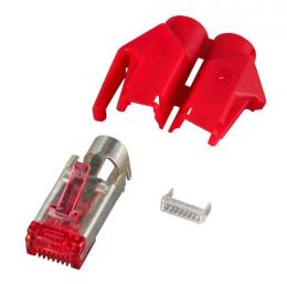 RJ45-Hirose Stecker TM21 rot, 1 Stck, 3 Elemente, Cat.6