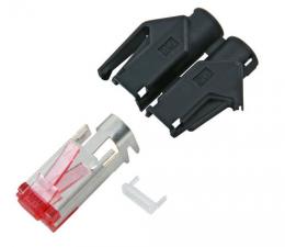 RJ45-Hirose Stecker TM21 schwarz, 50 Stck, 3 Elemente, Cat. 6