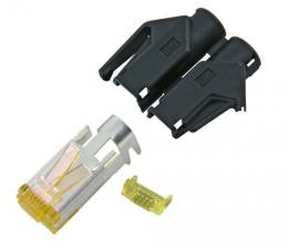 RJ45-Hirose Stecker TM31 schwarz, 100 Stck, 3 Elemente, Cat.6A