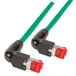 RJ45 Patchkabel S/FTP, Cat.6A, 2x TM21, 90, UC900, 7,5m, grn