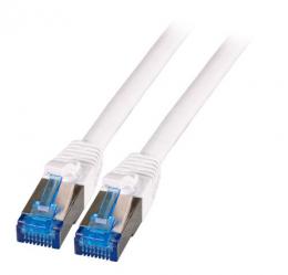 RJ45 Patchkabel S/FTP, Cat.6A, Cat.7, Rohkabel TPE superflex, 0,15m, wei