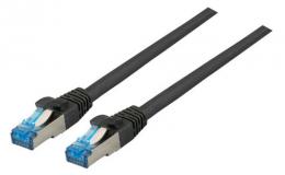 RJ45 Patchkabel S/FTP, Cat.6A, Cat.7 Rohkabel TPE superflex, 0,25m, schwarz