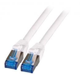 RJ45 Patchkabel S/FTP, Cat.6A, Cat.7, Rohkabel TPE superflex, 1,5m, wei