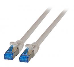 RJ45 Patchkabel S/FTP, Cat.6A, Cat.7, Rohkabel TPE superflex, 1m, grau