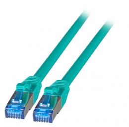 RJ45 Patchkabel S/FTP, Cat.6A, Cat.7, Rohkabel TPE superflex, 1m, grn