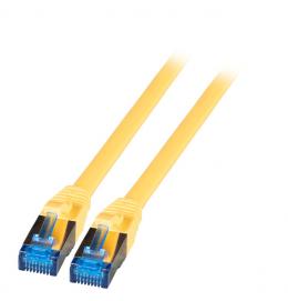 RJ45 Patchkabel S/FTP, Cat.6A, Cat.7, Rohkabel TPE superflex, 3m, gelb