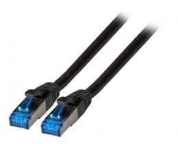 RJ45 Patchkabel S/FTP, Cat.6A, Cat.7, Rohkabel TPE superflex, 3m, schwarz