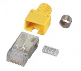 RJ45-Stewart Stecker gelb, 10 Stck, 4 Elemente, Cat.5e
