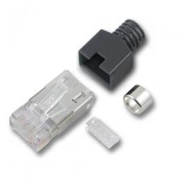 RJ45-Stewart Stecker hellgrau, 10 Stck, 4 Elemente, Cat.5e