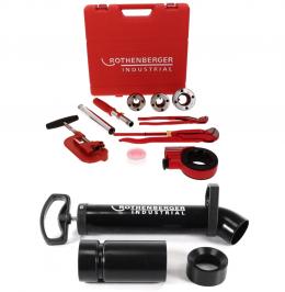Rothenberger Industrial Sanikit 10 tlg. Werkzeugkoffer Sanitär Set ( 070673E ) + RoPump Power Saugdruck Handpumpe Rohrreiniger + Gummiadapter ( 1500002695 )