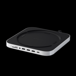 Satechi Stand Hub für Mac Mini M1/M2 / Studio M1/M2 NVMe B-Ware Integriertes NVMe-SSD-Gehäuse, 7 Schnittstellen (1 x USB-C 3.2, 2 x USB-A 3.0, 1x USB-