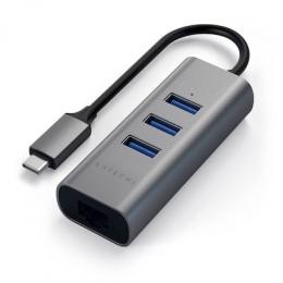Satechi Type-C 2-in-1 3 Port USB 3.0 Hub & Ethernet space gray