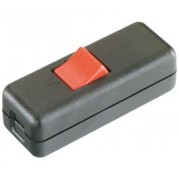 Schnur-Zwischenschalter, 230V, 10A, Aussschalter, 2-polig, schwarz/rot