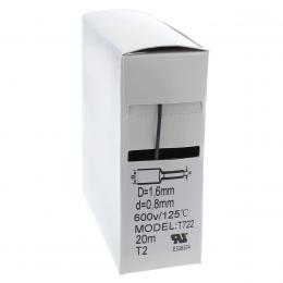 Schrumpfschlauch-Box, schwarz, 20 m, Durchmesser 1,6 mm