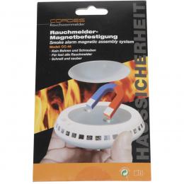 Selbstklebende Universal-Magnethalterung für Rauchmelder bzw. Gefahrenmelder, 3M-Klebepad, Ø 70 mm