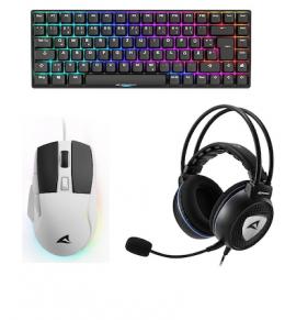 Sharkoon 3-in-1 Gaming Bundle weiß - bestehend aus SGK50 S3 PBT Gaming Tastatur, SGM35 Gaming Maus und SGH10 Gaming Headset