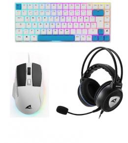 Sharkoon 3-in-1 Gaming Bundle weiß bestehend aus SGK50 S3 PBT Gaming Tastatur, SGM35 Gaming Maus und SGH10 Gaming Headset