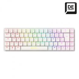 Sharkoon PureWriter W65 weiß (Red Switches) - kompakte, kabellose Tastatur mit Aluminiumrahmen, Low-Profile Red Switches und nur 432 Gramm Gewicht