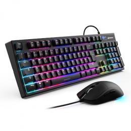 Sharkoon SGB15 Maus- und Tastatur-Set kabelgebundenes Maus- und Tastaturset mit RGB-Beleuchtung
