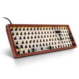 Sharkoon SGK50 S2 Wood Barebone kabelgebundene Gaming Tastatur mit Holzgehäuse