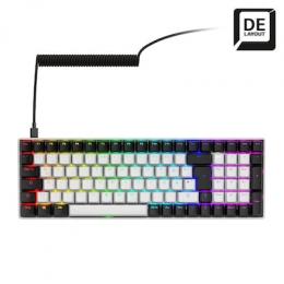Sharkoon SKILLER SGK50 S2 Gaming Tastatur - 96% Layout, Hot-Swap Gateron Yellow Switches, RGB-Beleuchtung, QWERTZ-Layout, weiß
