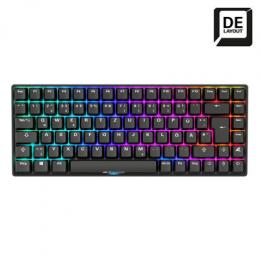Sharkoon SKILLER SGK50 S3 PBT Gaming Tastatur - 75% Layout, Hot-Swap Gateron G Pro Yellow V3 Switches, RGB-Beleuchtung, QWERTZ-Layout, schwarz
