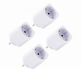 Shelly Plug M Gen3 weiß 4-pack - kleiner smarter Stecker mit WLAN und Bluetooth-Konnektivität und Leistungsmessung