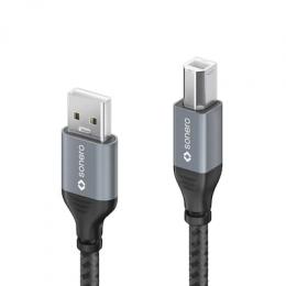 sonero USB 2.0 Kabel - A/B -Aluminium-space grey/schwarz - 1,00m