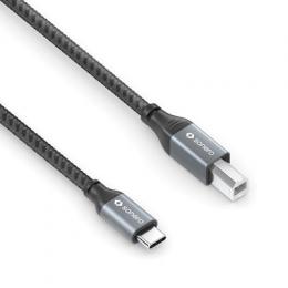 sonero USB 2.0 Kabel - C/B -Aluminium-space grey/schwarz - 1,50m