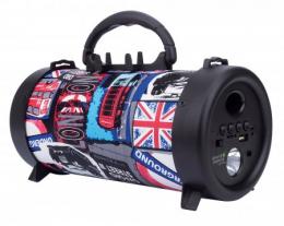 Sound Science Bluetooth-Lautsprecher mit Tragegriff MANHATTAN Bluetooth 5.0, Bedienelemente, FM-Radio, MicroSD-Kartenslot, USB-A-Port, 3,5-mm-Klinkenbuchse, Taschenlampe, Londondesign
