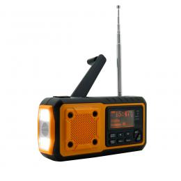Soundmaster Kurbelradio DAB112OR, Solar-Panel, Akku-/Batteriebetrieb, LED-Licht, Bluetooth