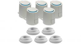 Spar-Set 5x Möhlenhoff Stellantrieb Alpha 5, 24 V, NC, inkl. 5x Adapterring VA80