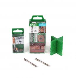 SPAX Green Box Terrasse 5 x 60 Schrauben Set Edelstahl 25-28 m² ( 5000009030009 ) Zylinderkopf Torx T-STAR plus T25 CUT