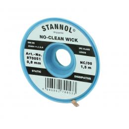 Stannol No-Clean Entlötlitze, ESD-verpackt, 1,5 m lang, 0,8 mm breit
