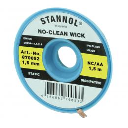 Stannol No-Clean Entlötlitze, ESD-verpackt, 1,5 m lang, 1,5 mm breit