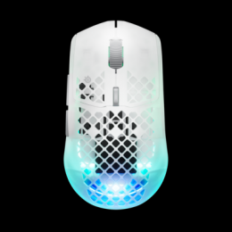 Steelseries Aerox 3 Gen 2 Ghost Gaming Maus kabellose, ultraleichte Gaming Maus mit 200 Stunden Akkulaufzeit und 26.000 dpi