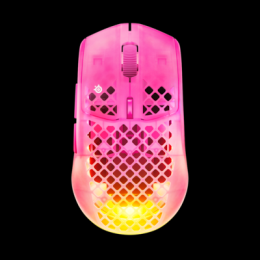 Steelseries Aerox 3 Gen 2 Magenta Gaming Maus kabellose, ultraleichte Gaming Maus mit 200 Stunden Akkulaufzeit und 26.000 dpi