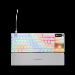 Steelseries Apex Pro TKL Gen 3 White kabelgebundene Gaming Tastatur mit Hall Effect Switches, Rapid Trigger und RGB-Beleuchtung