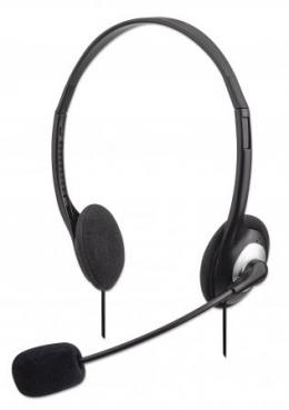 Stereo-Headset MANHATTAN Federleichtes Design, Mikrofon und Lautstrkeregler im Kabel integriert