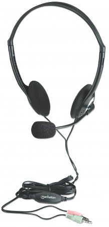 Stereoheadset MANHATTAN Federleichtes Design, integriertes Mikrofon, Lautstrkeregler im Kabel integriert
