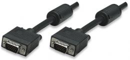 SVGA Monitorkabel mit Ferritkernen MANHATTAN HD15 Stecker auf HD15 Stecker mit Ferritkernen, 30 m, schwarz