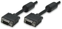 SVGA Monitorkabel mit Ferritkernen MANHATTAN HD15 Stecker auf HD15 Stecker mit Ferritkernen, schwarz, 1,8 m