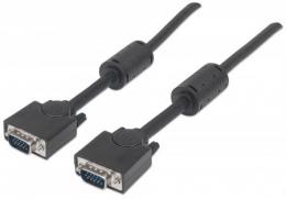 SVGA Monitorkabel mit Ferritkernen MANHATTAN HD15 Stecker auf HD15 Stecker mit Ferritkernen, schwarz, 3 m