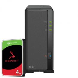 Synology DiskStation DS124 4TB Seagate IronWolf NAS-Bundle NAS inkl. 1x 4TB Seagate IronWolf 3.5 Zoll SATA Festplatte